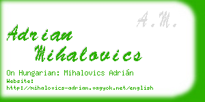 adrian mihalovics business card