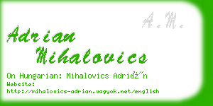adrian mihalovics business card
